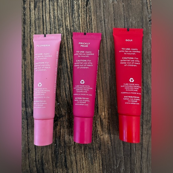 Saltair Lip Oil Balm Trio — Pink, Magenta & Red - Picture 2 of 2